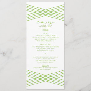 Menu du Mariage Green Modern Deco