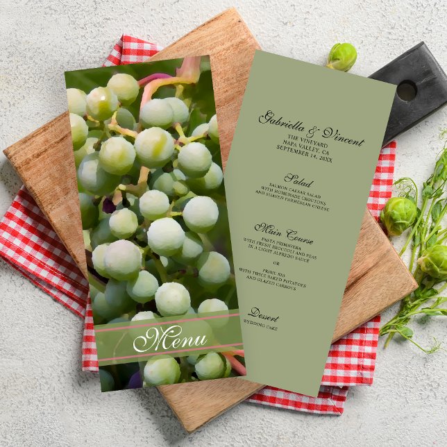 Menu du Mariage Vignoble de raisins verts (Créateur téléchargé)