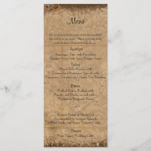 Menu du Mariage vintage Steampunk Bride