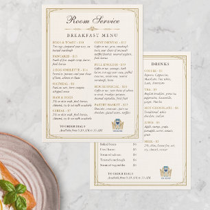 Menu du petit-déjeuner en room service de la chamb