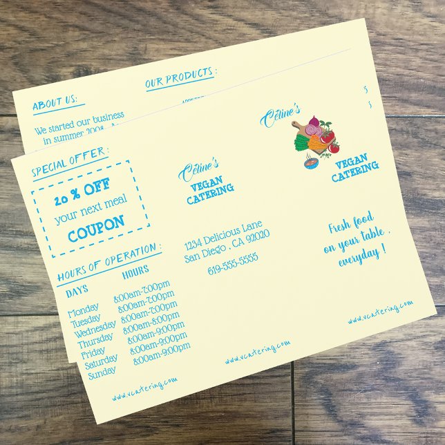 Menu du restaurant Brochure triple avec Coupon (Créateur téléchargé)