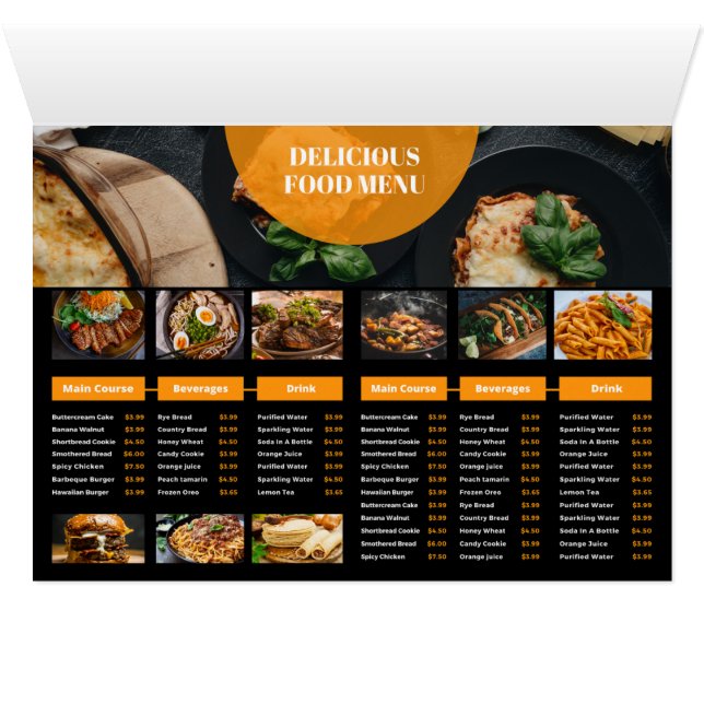 Menu du restaurant Modèle (Intérieur Horizontal (Bas))