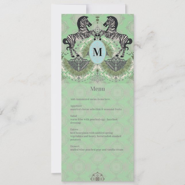 Menu Dueling Zebra Monogram (Devant)