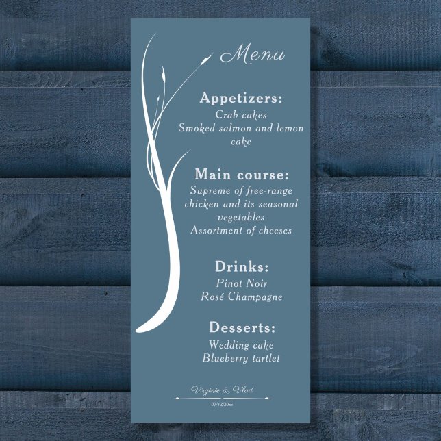 Menu Dusty Blue Mariage (Dusty Blue Wedding Menu)