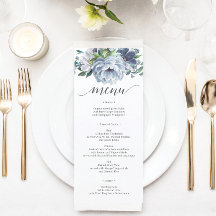 Menu Dusty Blue Mariage - Menus Mariage