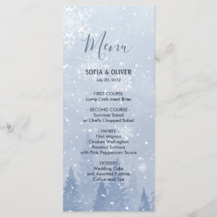 Menu Dusty Blue Winter Wonderland