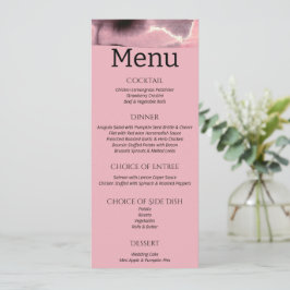 Menu Dusty Rose et Black Modern Mariage