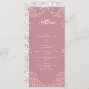 Menu Dusty Rose rose Mariage Vintage Botanique