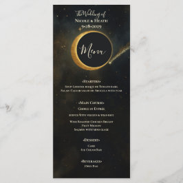 Menu Éclipse de poussière d'étoiles dorées Mariage céle
