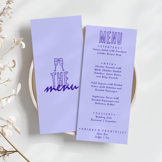 Menu Écrit à la main Retro Bold Mariage moderne (Créateur téléchargé)