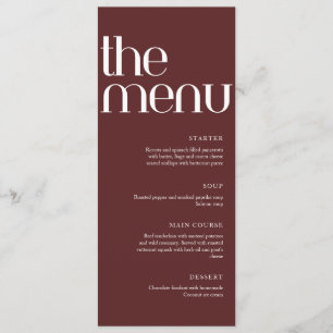 Menu Écriture manuscrite élégante de vieille fortune po