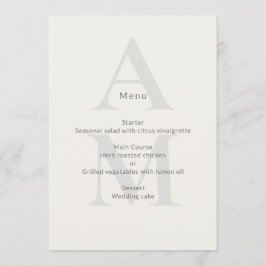Menu Éditorial Mariage Minimal Initial