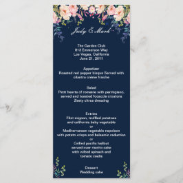 Menu Élégance moderne Mariage végétal rose