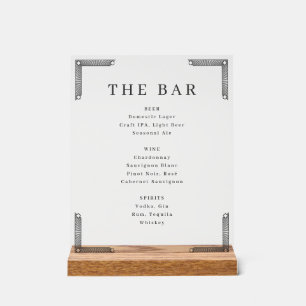 Menu élégant à barre géométrique blanc cassé