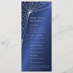 Menu Elégant araignée de Diamant Bleu Web Flat 4 Parcou