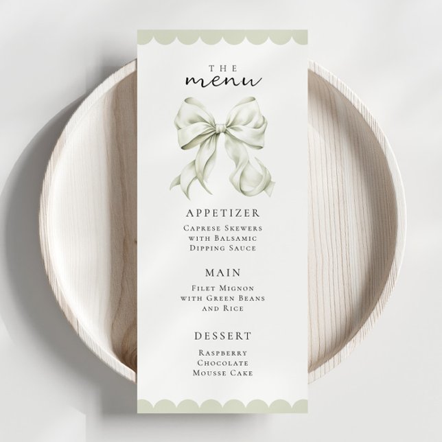 Menu Élégant Arc Vert Sauge (Créateur téléchargé)