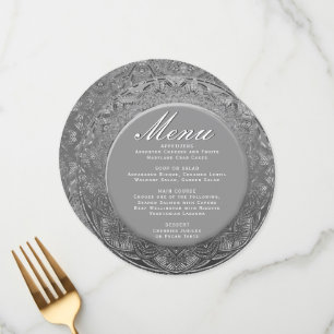 Menu Elegant Argent Ornate
