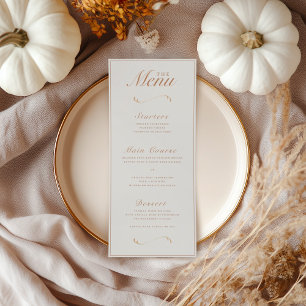 Menu Élégant automne Botanique ivoire & Mariage en terr