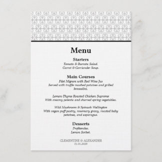 Menu Elegant Black and White Art Deco Style