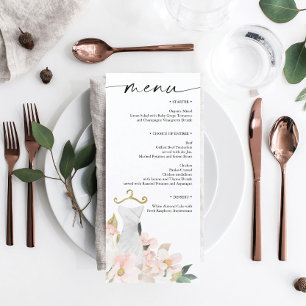 Menu Elegant Blush Floral Bridal Shower