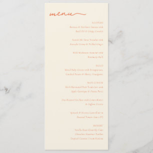 Menu élégant caramel marron pour réception de mari