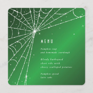 Menu Élégant Carré Web Green Diamond Spider/Round