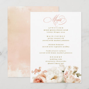 Menu Élégant Chic Botanique Mariage Floral Victorien 