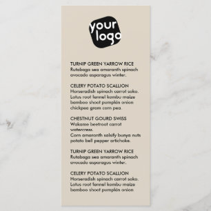 Menu Élégant Chic Moderne Taupe Custom Logo Restaurant
