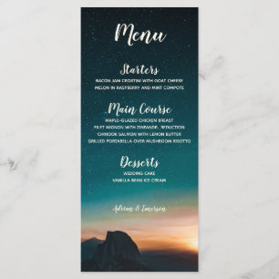 Menu Elégant ciel de nuit Galaxy Mountain Stars Mariage