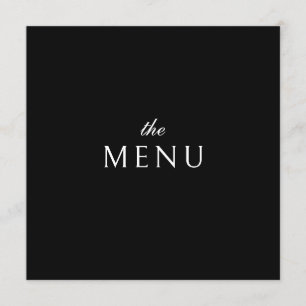 Menu Élégant classique Formel Noir Dîner Mariage