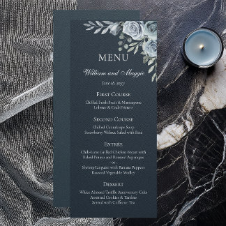 Menu élégant de fleurs de marine pour le 25e anniv