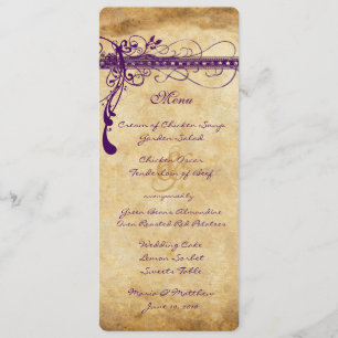 Menu élégant de la Renaissance médiévale pourpre
