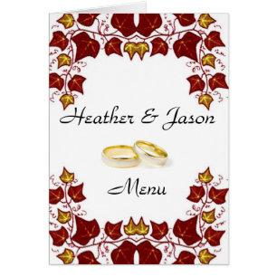 Menu élégant de mariage