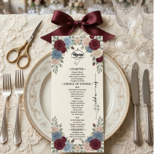 Menu Élégant de Mariage Chic Bourgogne