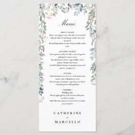 Menu Élégant dîner Fleur sauvage Mariage Floral