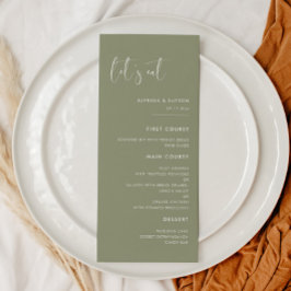 Menu Elégant et moderne Sage green Mangeons mariage