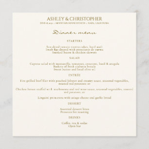 Menu Elégant Fleur sauvage d'aquarelle violet Mariage