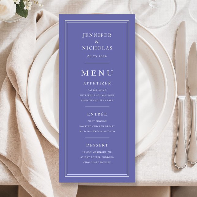 Menu Elegant Formal Purple Wedding (Elegant Formal Purple Wedding Menu)