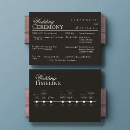 Menu Elegant Gold Minimalist Wedding Program Timeline
