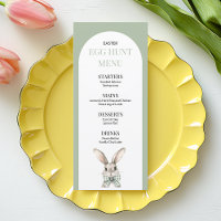 Elégant lapin vert aquarelle Rabbit chasse oeufs