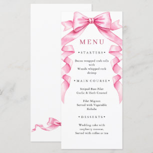 Menu Élégant Mariage à mâchoire douce rose