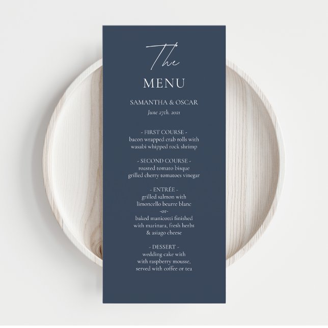 Menu Elégant Mariage bleu marine (Créateur téléchargé)