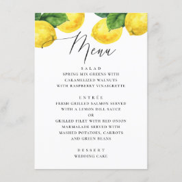 Menu Élégant Mariage citron. Jardin méditerranéen des a