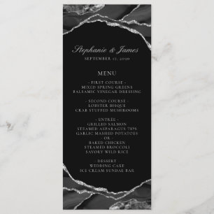 Menu Élégant Mariage d'âge noir à huile d'argent