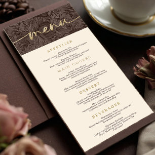 Menu Élégant Mariage de chocolat Mocha