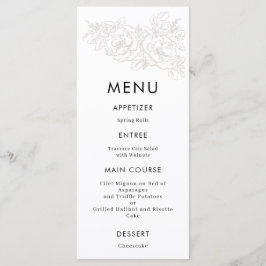 Menu Élégant mariage de coin fleur