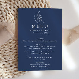 Menu Élégant Mariage de la Lune botanique et des étoile