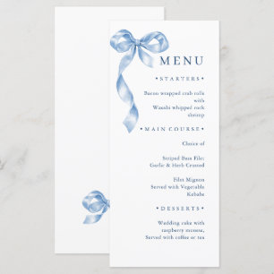 Menu Élégant Mariage de mâchoire bleu Dusty