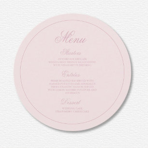 Menu Élégant Mariage de rayures roses