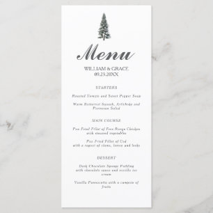 Menu Élégant mariage de Snowflakes Winter Wonderland